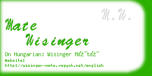 mate wisinger business card
